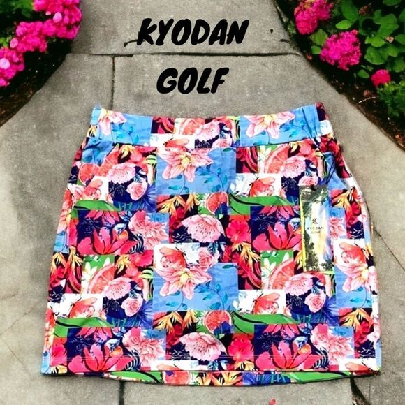 KYODAN NWT WOMENS GOLF OUTDOOR AVTIVE WEAR SKORT SKIRT SUMMER MIX COLORFUL - Picture 2 of 9